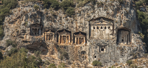 Kaunian rock tombs in Hellenistic style close