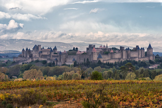 unique french medieval Carcassonne fortress  added to the UNESCO list of World Heritage Sites