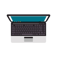laptop computer icon over white background. colorful design. vector illustration