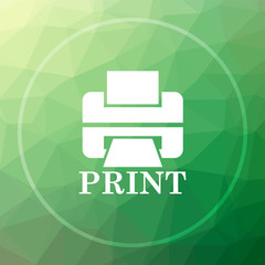Printer with word PRINT icon