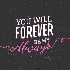 Love typography poster with handwritten calligraphy text,