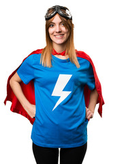 Happy pretty superhero girl