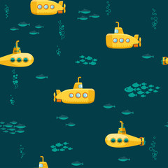 Fototapeta na wymiar Yellow Submarine undersea