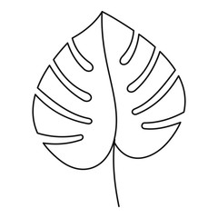 Monstera leaf icon, outline style