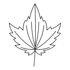 Big leaf icon, outline style