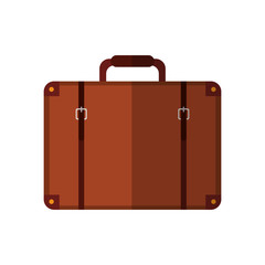 brown briefcase icon ovre white background. colorful design. vector illustration