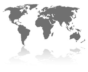 Weltkarte mit Schatten