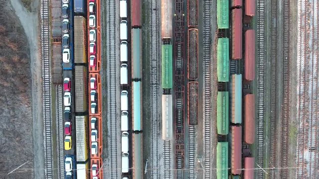 Trains aerial view