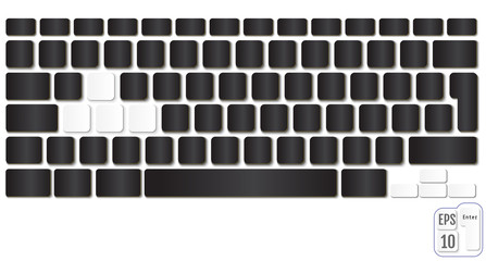 Realistic Computer keyboard. Modern design. Vector illustration of laptop keyboard. Clean key concept