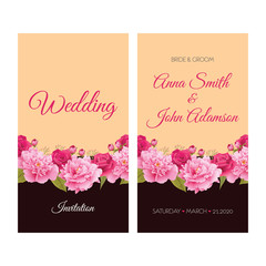 Wedding invitation, thank you card, save the date cards. EPS 10
