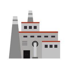 Fototapeta premium factory building icon over white background. colorful design. vector illustration