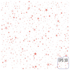 Red stars. Confetti celebration, Falling red abstract decoration for party, birthday celebrate, anniversary or event, festive. Festival decor. Vector illustration