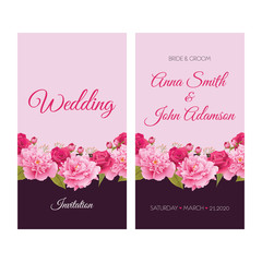 Wedding invitation, thank you card, save the date cards. EPS 10