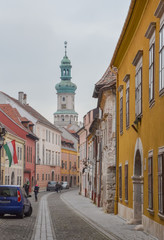 Fototapeta na wymiar Architecture in streets of city Sopron in Hungary
