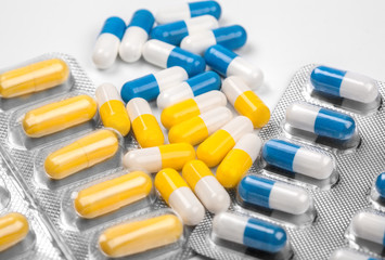 useful pill for health yellow and sinii