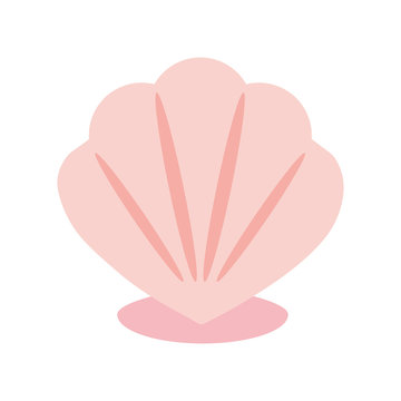 pink shell icon over white background. colorful design. vector illustration