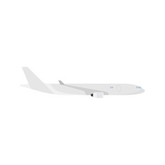 Aircraft flying in the white background. Flat vector illustration for business.