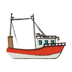 fishing boat icon over white backgronund. vector illustration