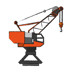 industrial crane icon over white backgronund. vector illustration