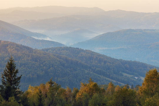 Silesian Beskids In Poland