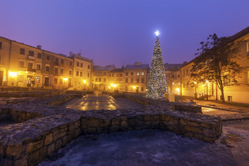 Christmas tree on Fara Square in Lublin