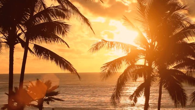 Sunrise at Poipu beach in Kauai, Hawaii