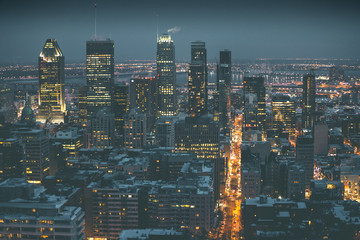 Evening view from Mount Royal - Montreal