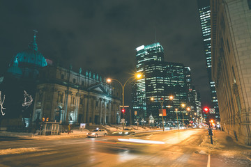 Fototapeta na wymiar Downtown at Night - Montreal