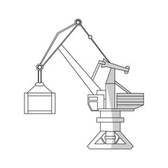 Fototapeta na wymiar industrial crane icon over white backgronund. vector illustration