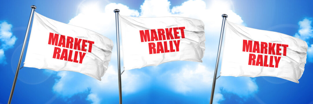 Market Rally, 3D Rendering, Triple Flags