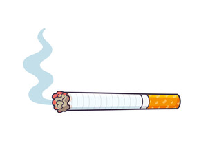 Cigarette with smoke isolated.