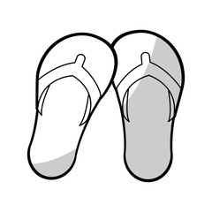 flip flops icon over white backgronund. vector illustration