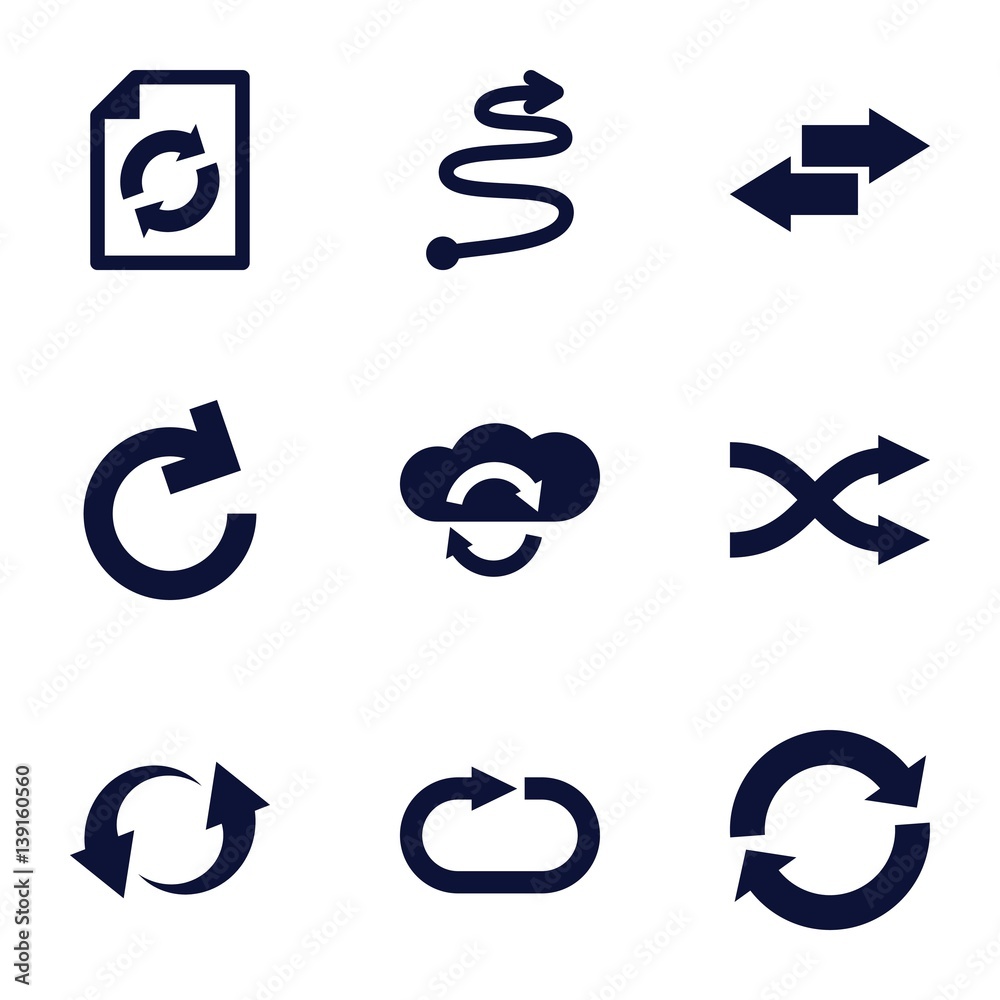 Poster set of 9 repeat filled icons