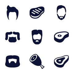 Set of 9 chop filled icons