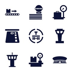 Set of 9 terminal filled icons