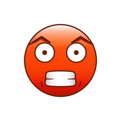 Angry emoticon. Vector smiley. Editable emoji
