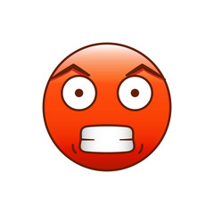 Angry emoticon. Vector smiley. Editable emoji