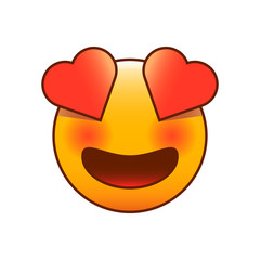 Emoticon in love. Cute smiley vector. Editable emoji