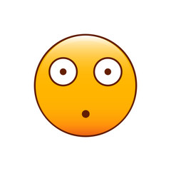 Cute surprised emoticon. Vector icon emoji