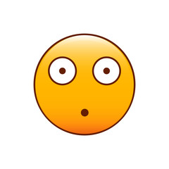 Cute surprised emoticon. Vector icon emoji
