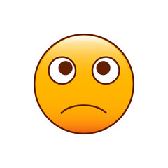 Sad emoji. Editable vector smiley