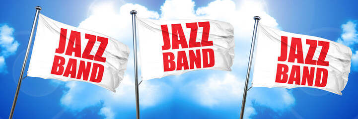 jazz band, 3D rendering, triple flags
