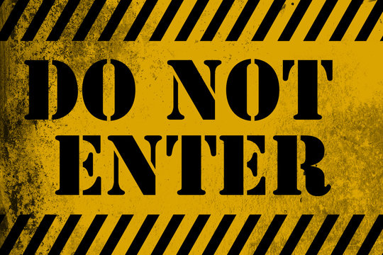 Do not enter sign yellow with stripes