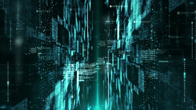 Digital Cyber World Particles HUD Background