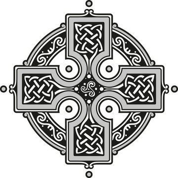 Vector illustration of a decorated celtic cross