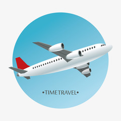 time travel airplane airport concept vector illustration eps 10