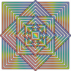 Vector illustration of a geometric decoration with rectangles and lines