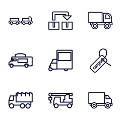 Set of 9 moving outline icons