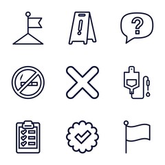Set of 9 mark outline icons