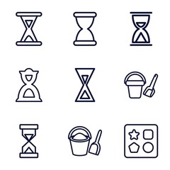 Set of 9 sand outline icons